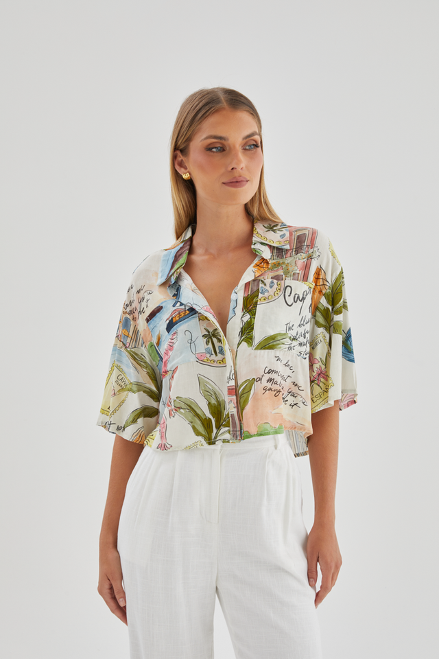 Cueva Cropped Shirt - Capri
