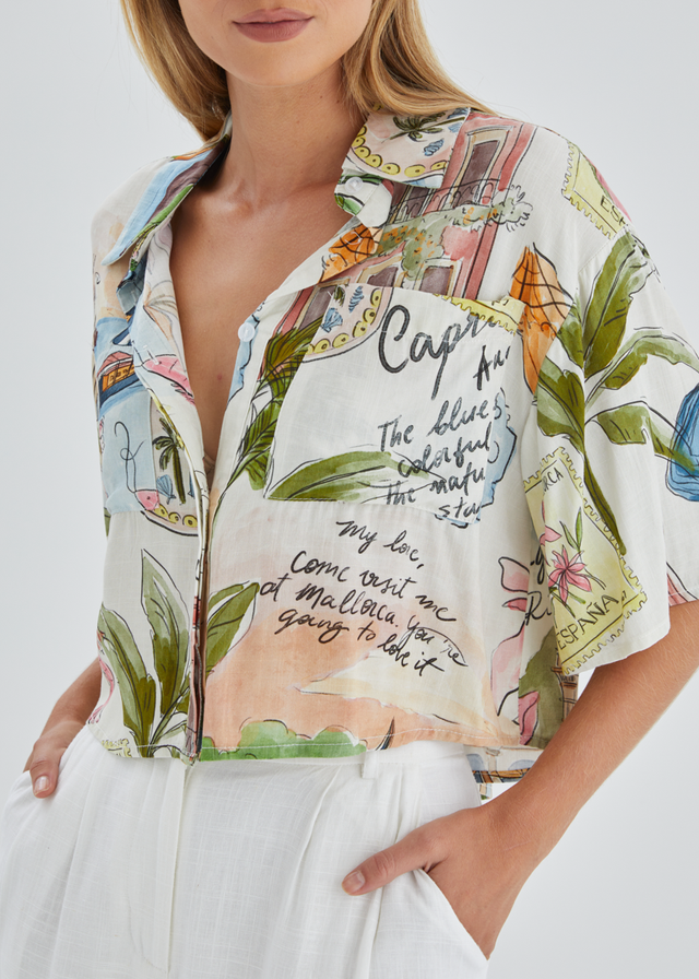 Cueva Cropped Shirt - Capri
