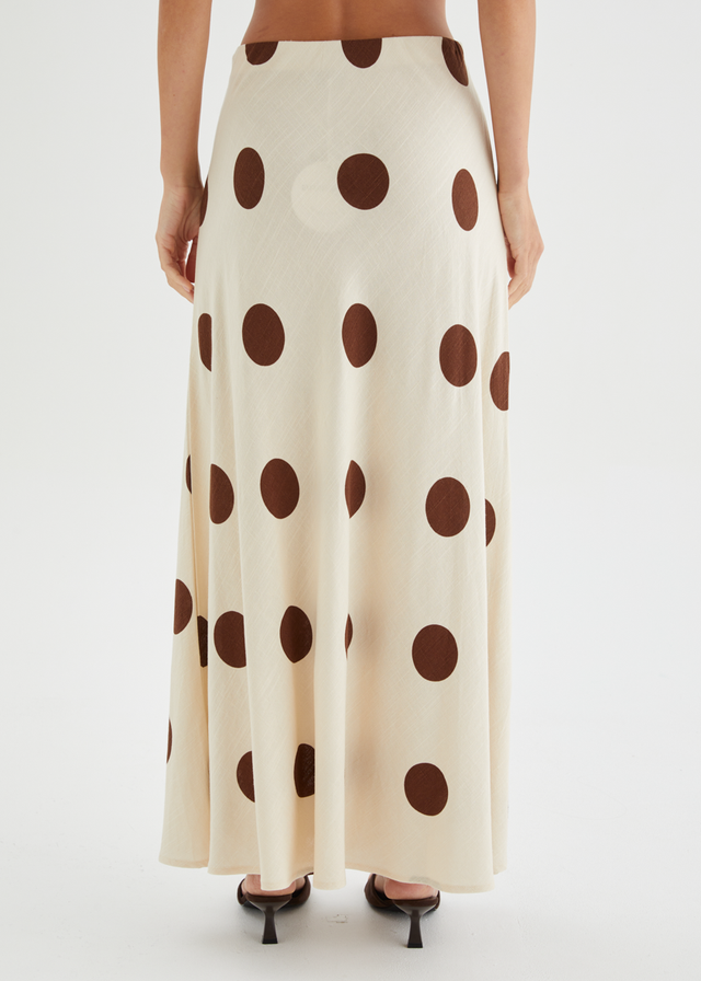 Mikalina Maxi Skirt - Mocha Spot