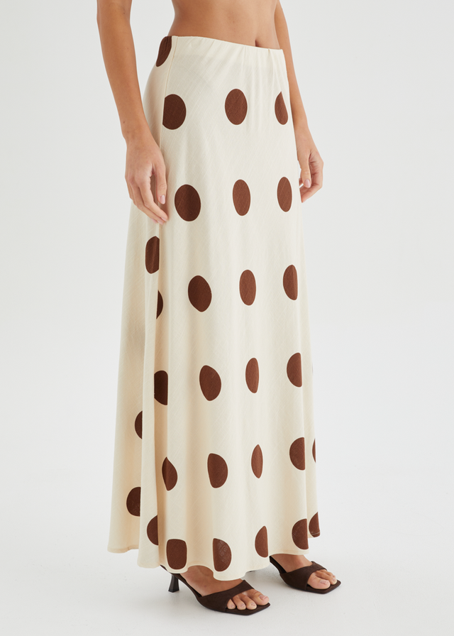 Mikalina Maxi Skirt - Mocha Spot