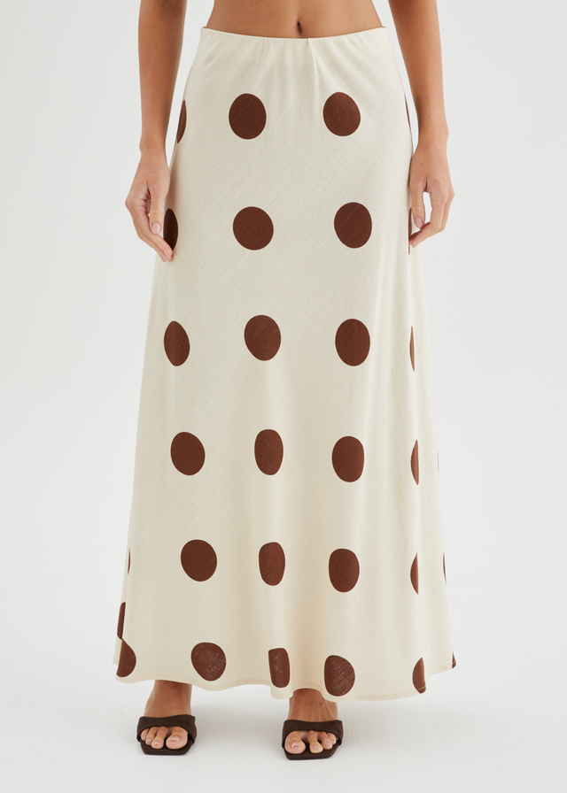Mikalina Maxi Skirt - Mocha Spot