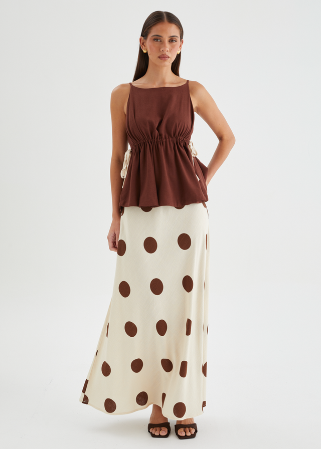 Mikalina Maxi Skirt - Mocha Spot