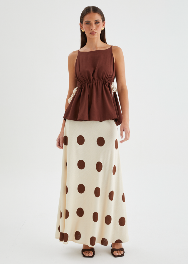 Mikalina Maxi Skirt - Mocha Spot