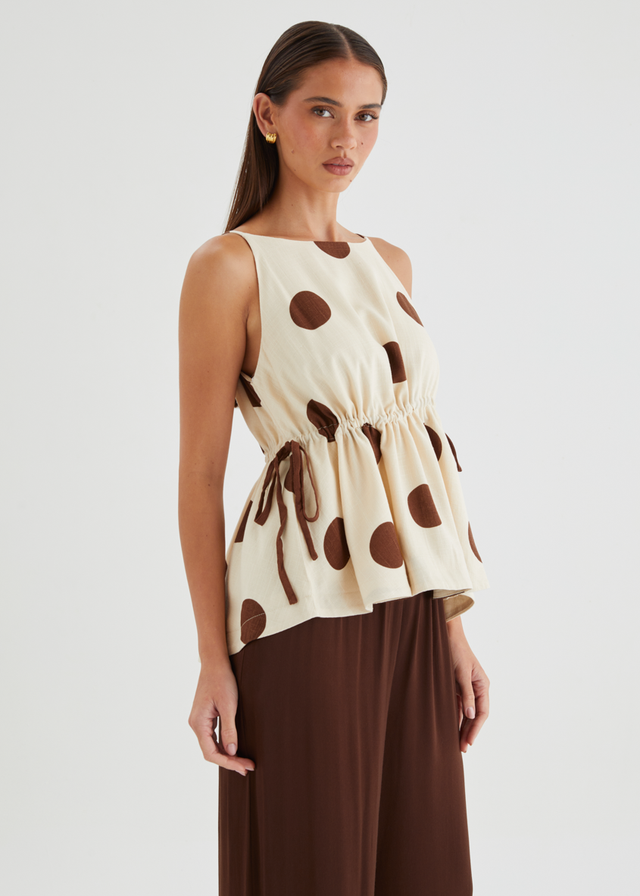 Mikalina Top - Mocha Spot