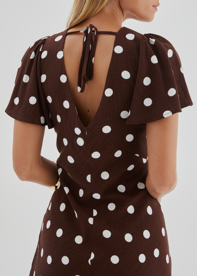 Nadia Maxi Dress - Choc Polka