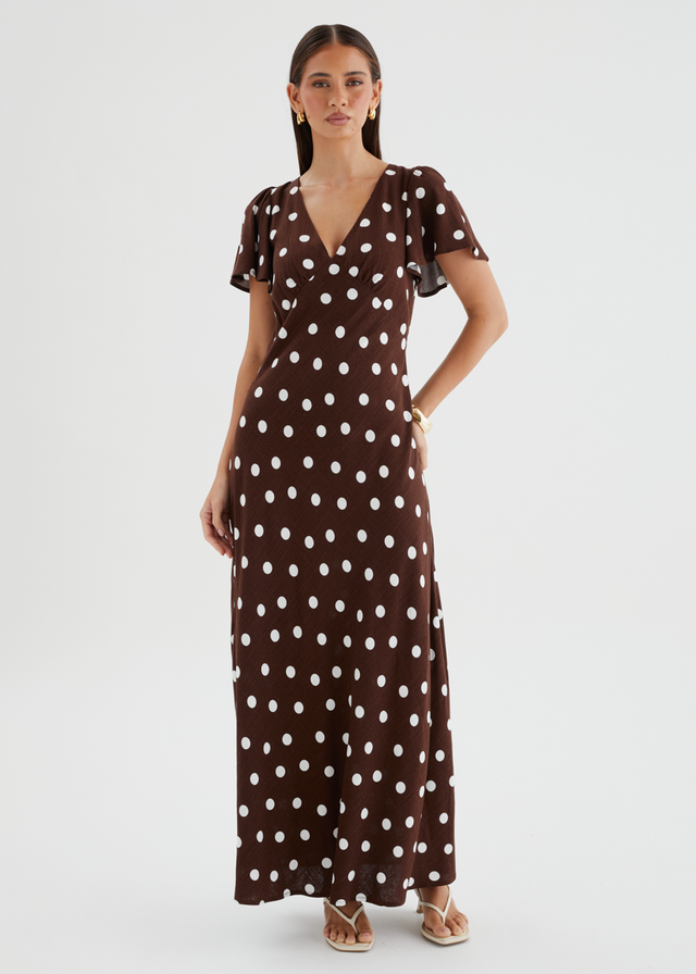 Nadia Maxi Dress - Choc Polka