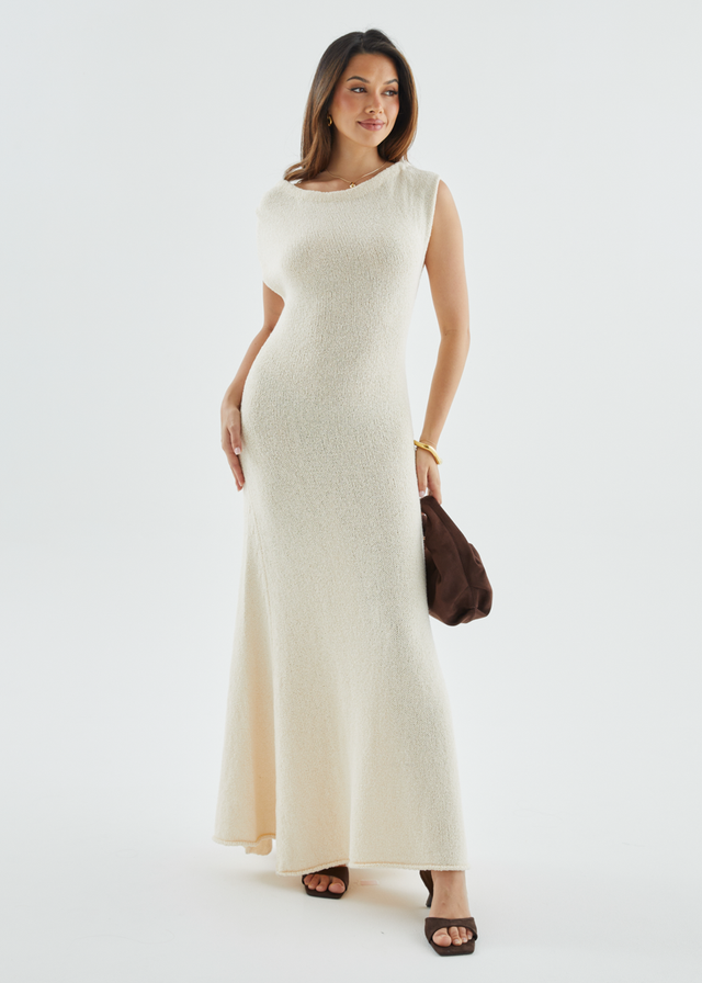 Aje Drop Shoulder Knit Maxi Dress - Beige