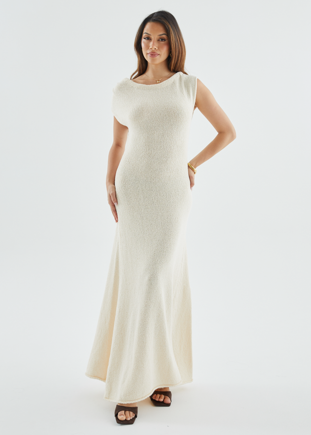 Aje Drop Shoulder Knit Maxi Dress - Beige