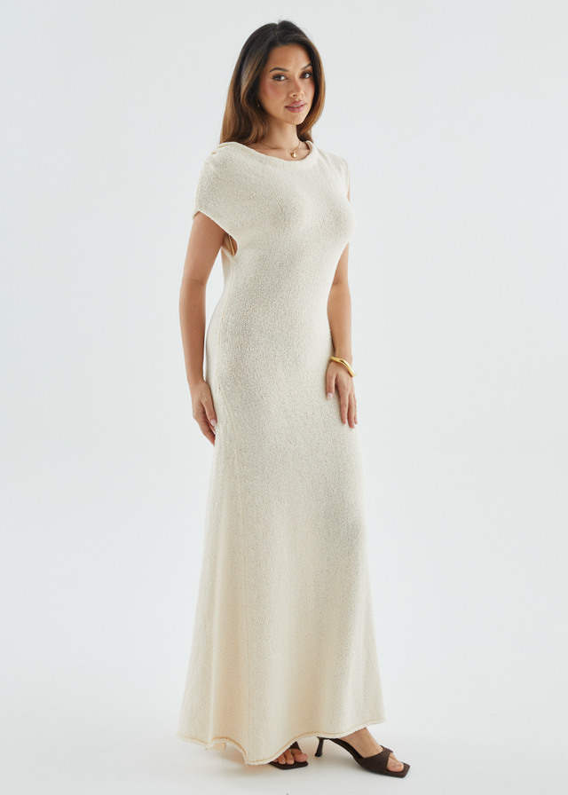 Aje Drop Shoulder Knit Maxi Dress - Beige