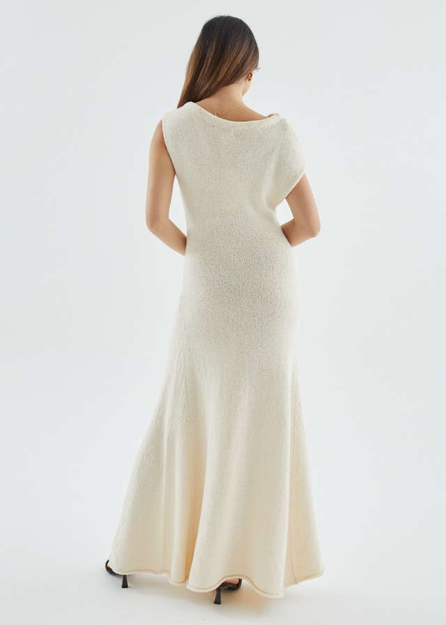 Aje Drop Shoulder Knit Maxi Dress - Beige
