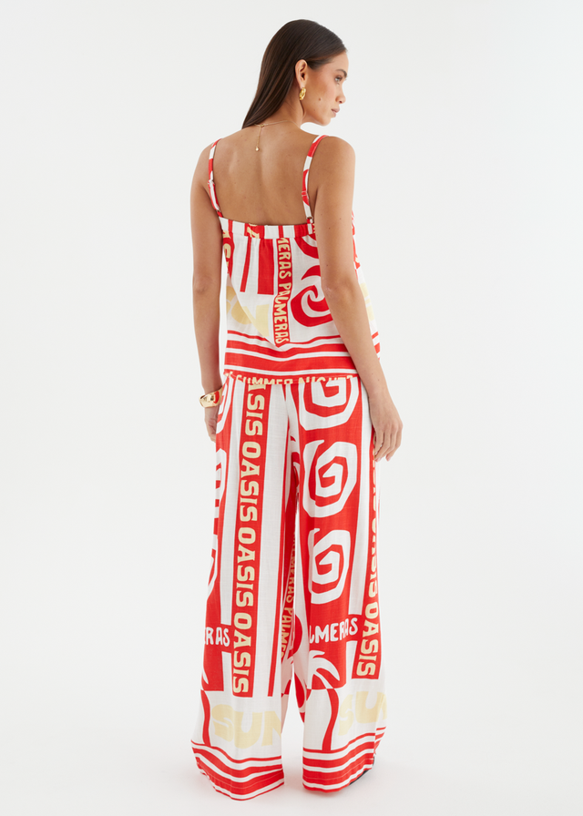 Patricia Wide Leg Pants - Palmeras