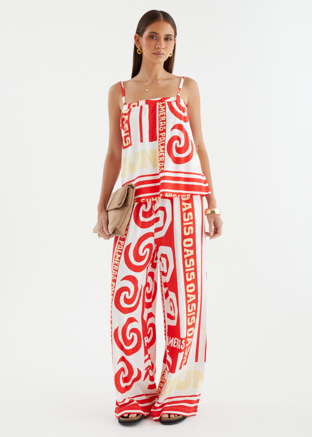 Patricia Wide Leg Pants - Palmeras