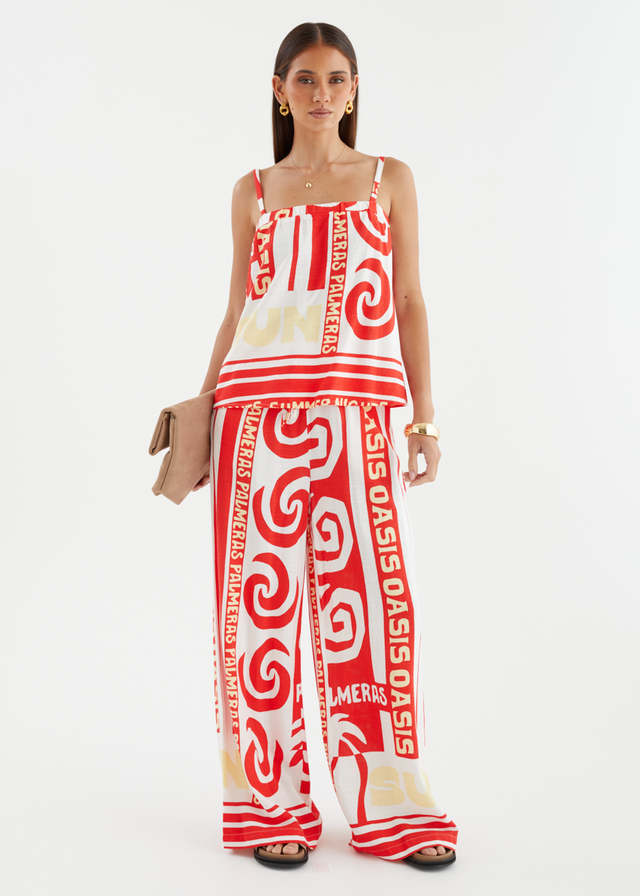 Patricia Wide Leg Pants - Palmeras