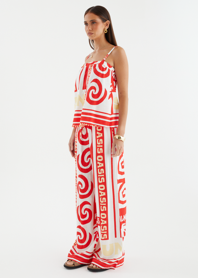 Patricia Wide Leg Pants - Palmeras