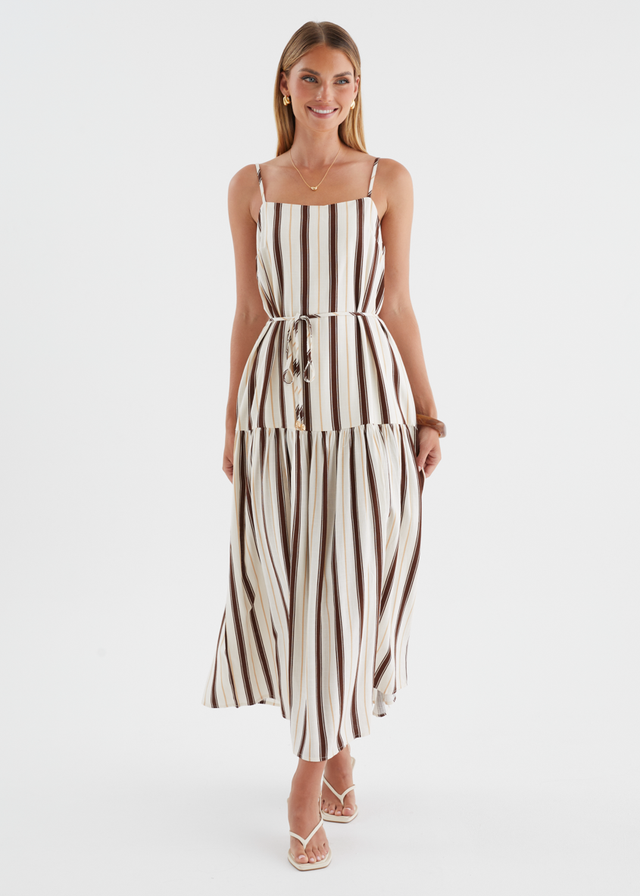 Monika Maxi Dress - Choc Stripe