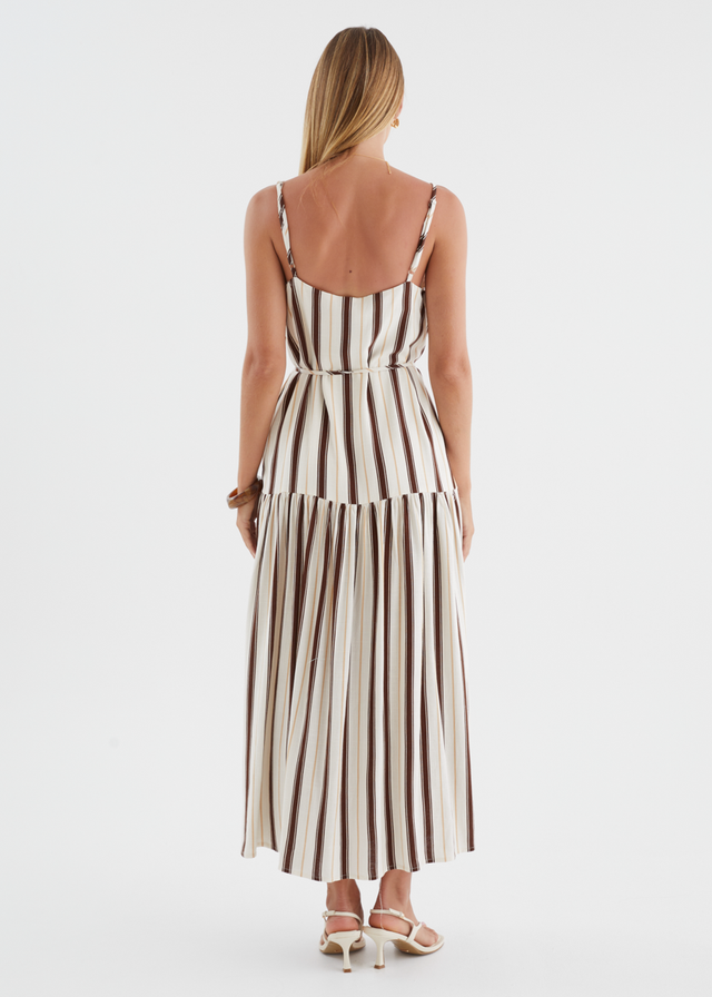 Monika Maxi Dress - Choc Stripe