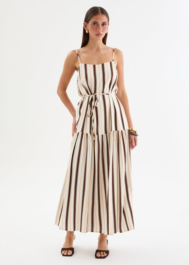 Monika Maxi Dress - Choc Stripe