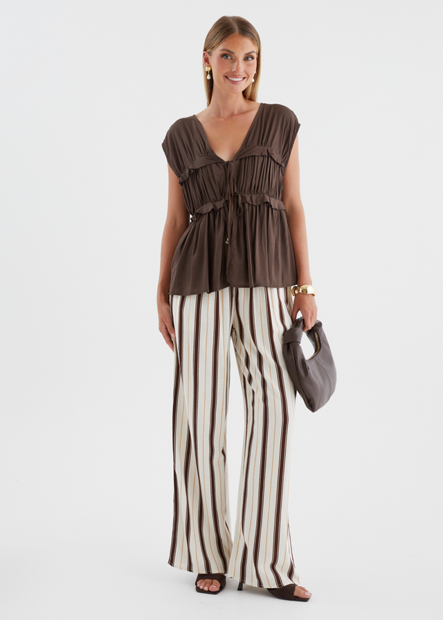Montee Pants - Choc Stripe