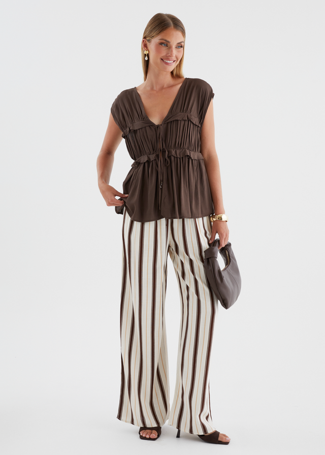 Montee Pants - Choc Stripe