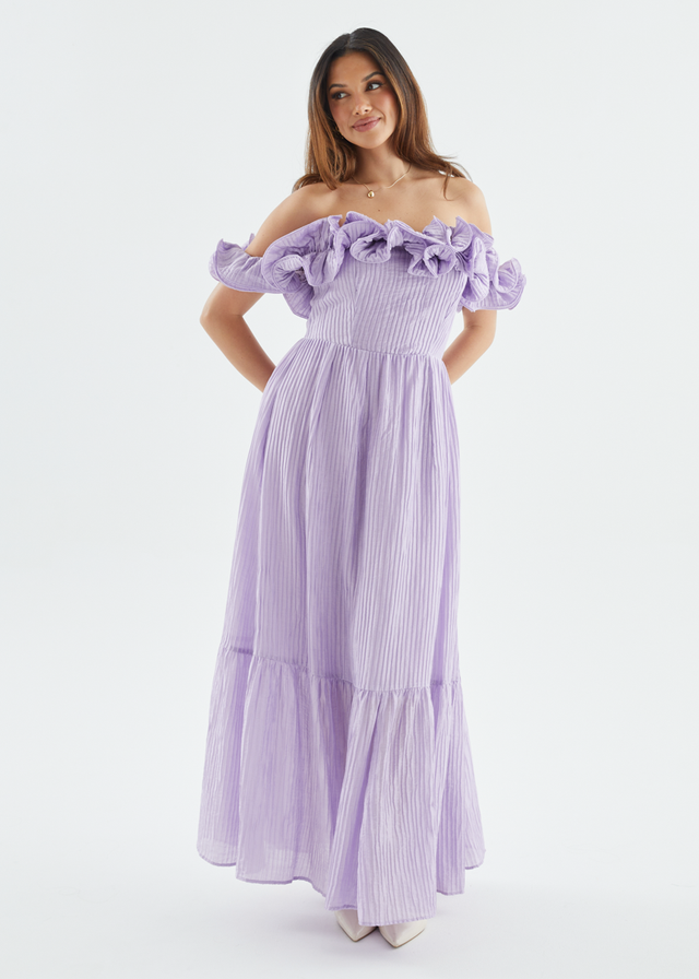 Marlow Off Shoulder Maxi Dress - Lavender
