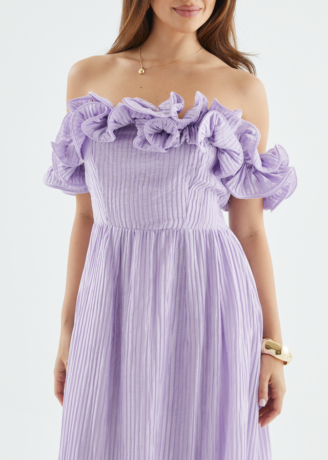 Marlow Off Shoulder Maxi Dress - Lavender