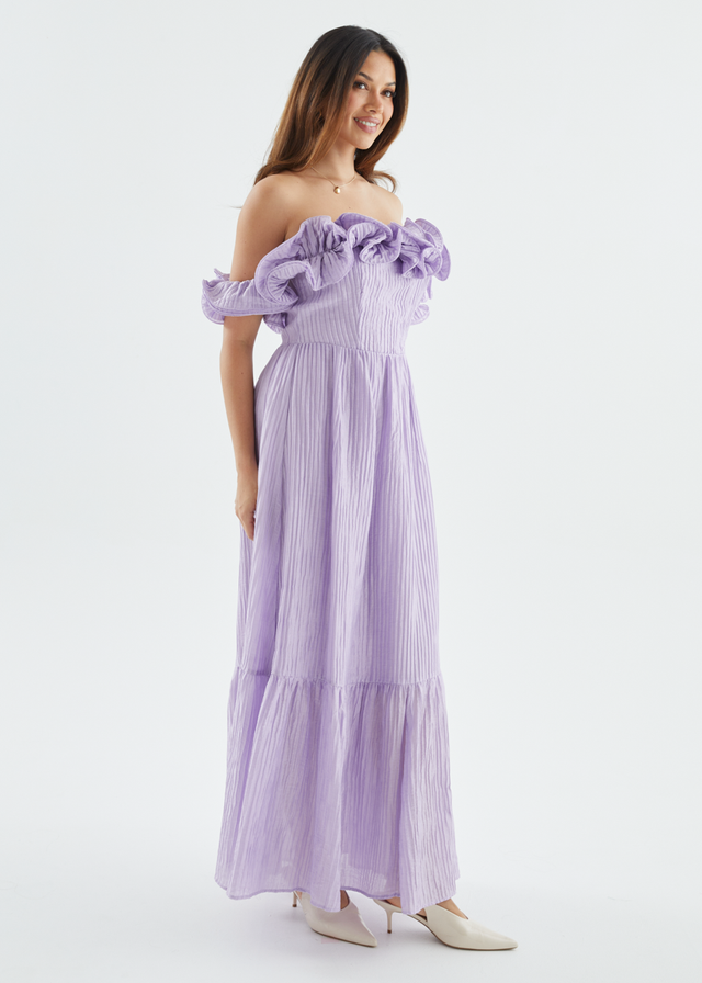 Marlow Off Shoulder Maxi Dress - Lavender