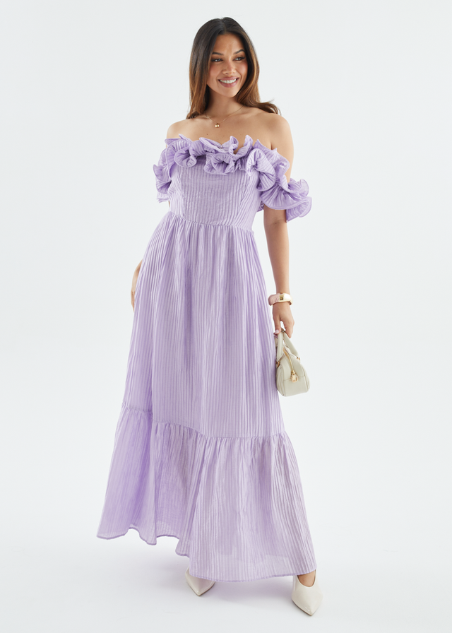 Marlow Off Shoulder Maxi Dress - Lavender
