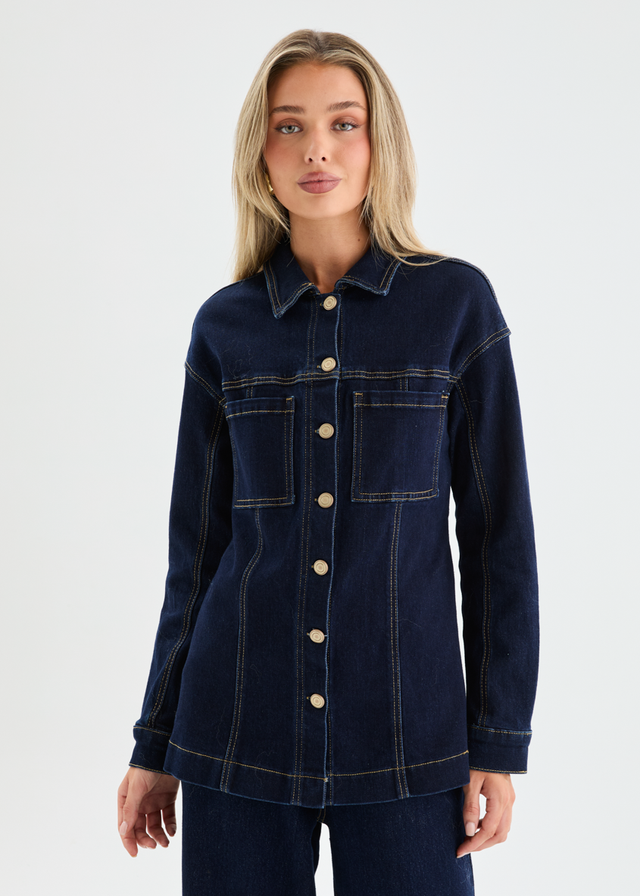 Diego Denim Jacket - Dark Blue