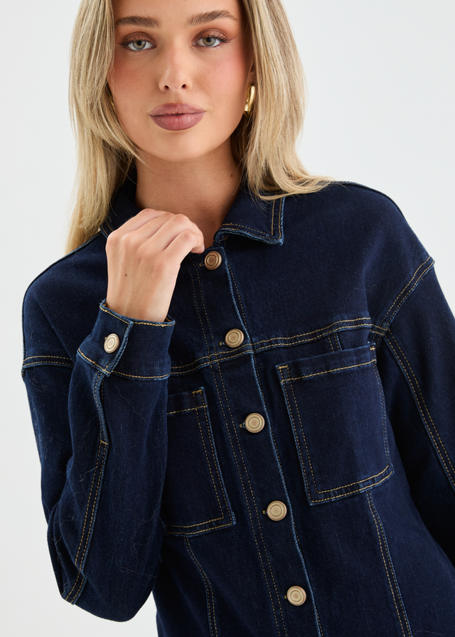 Diego Denim Jacket - Dark Blue