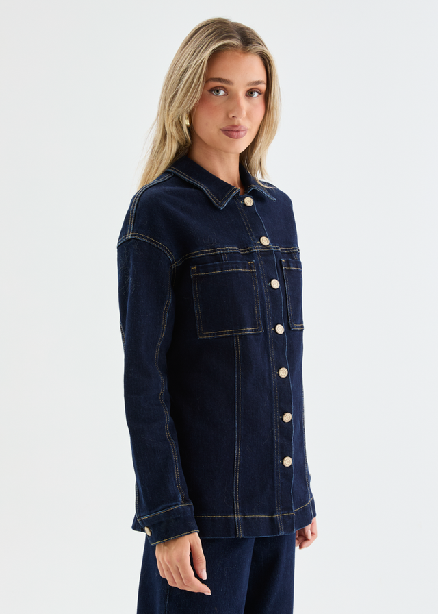 Diego Denim Jacket - Dark Blue