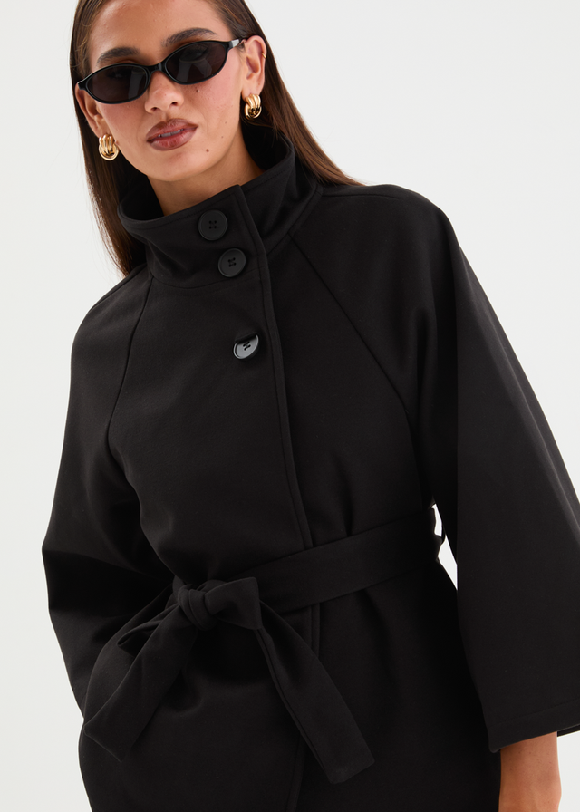 Corella Cape Coat - Black