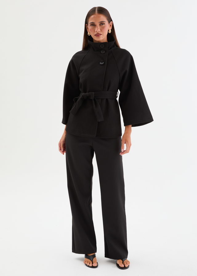 Corella Cape Coat - Black