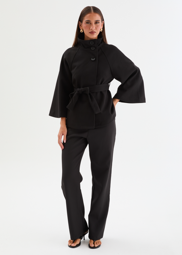 Corella Cape Coat - Black