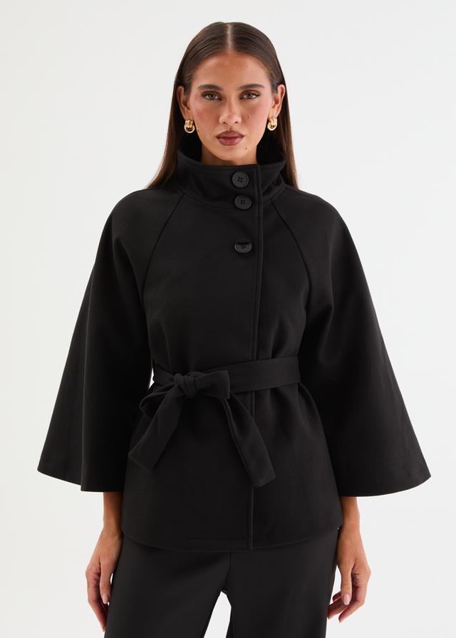 Corella Cape Coat - Black