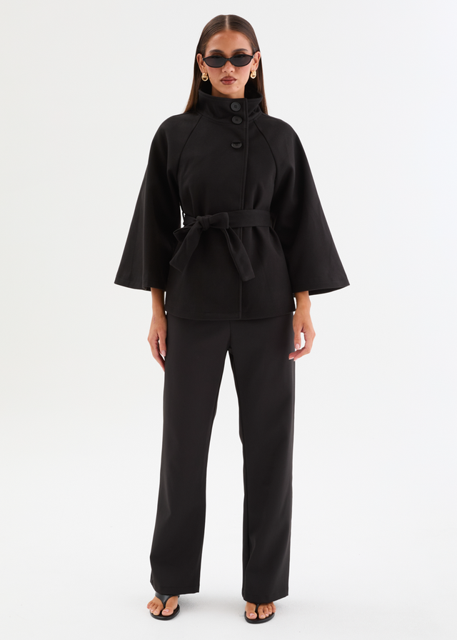 Corella Cape Coat - Black
