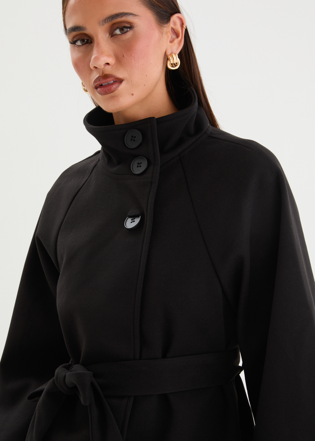 Corella Cape Coat - Black