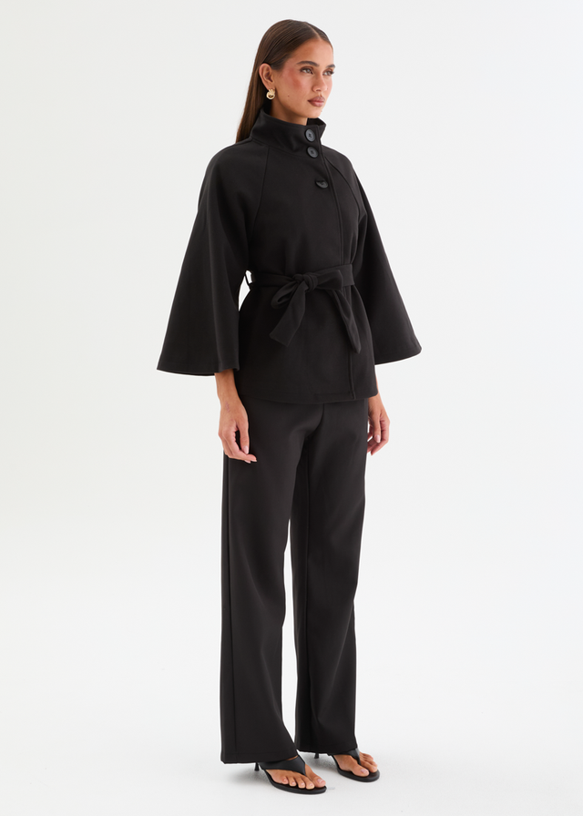 Corella Cape Coat - Black