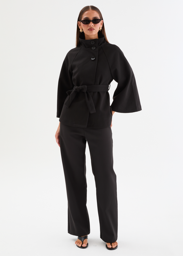 Corella Cape Coat - Black