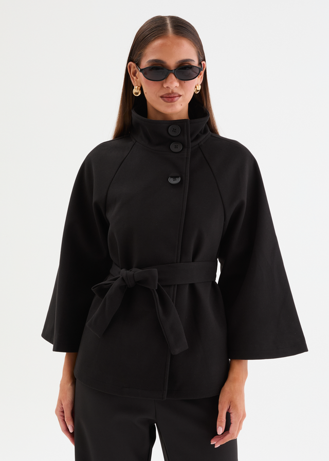 Corella Cape Coat - Black