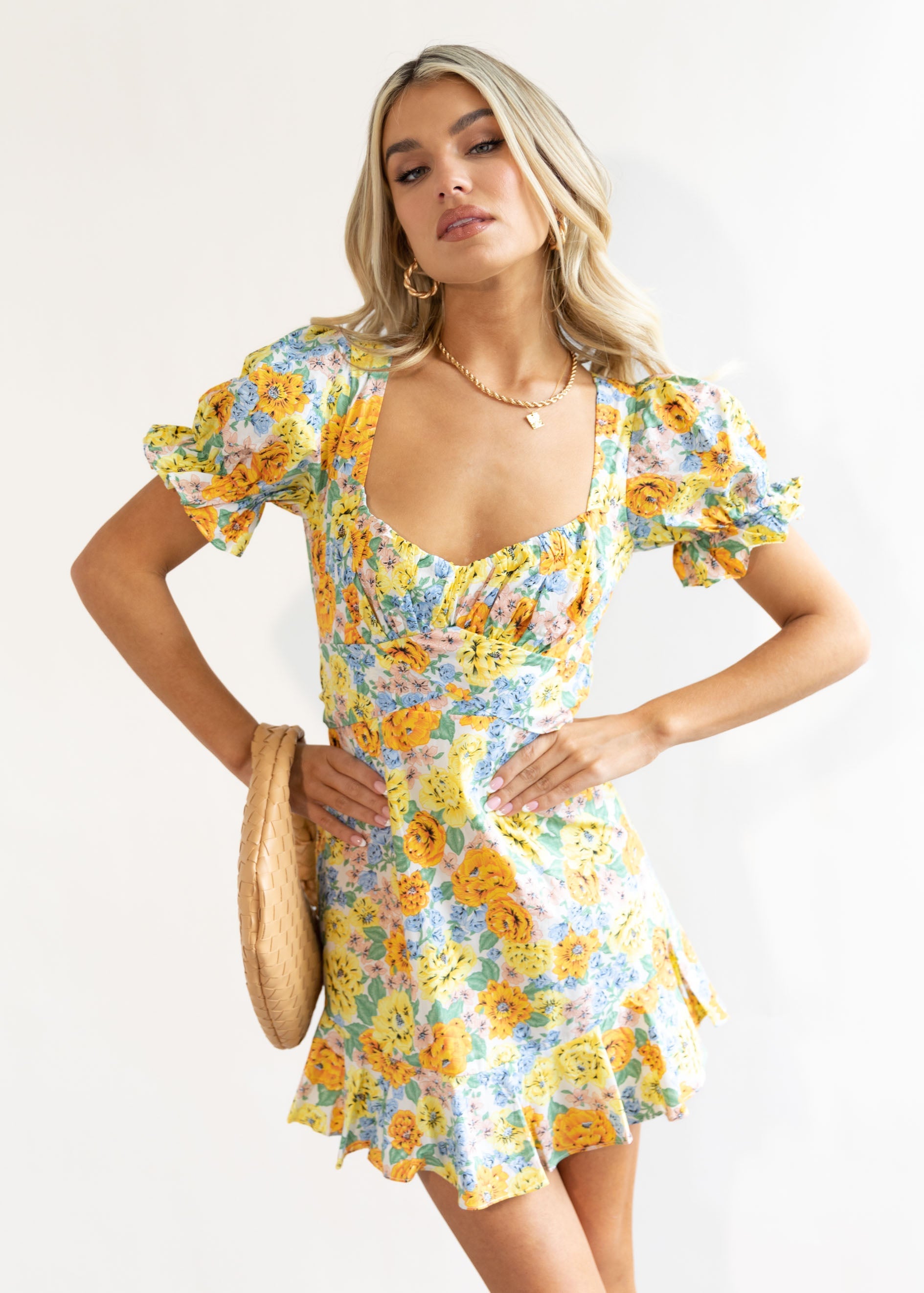 Another Moment Dress - Yellow Floral