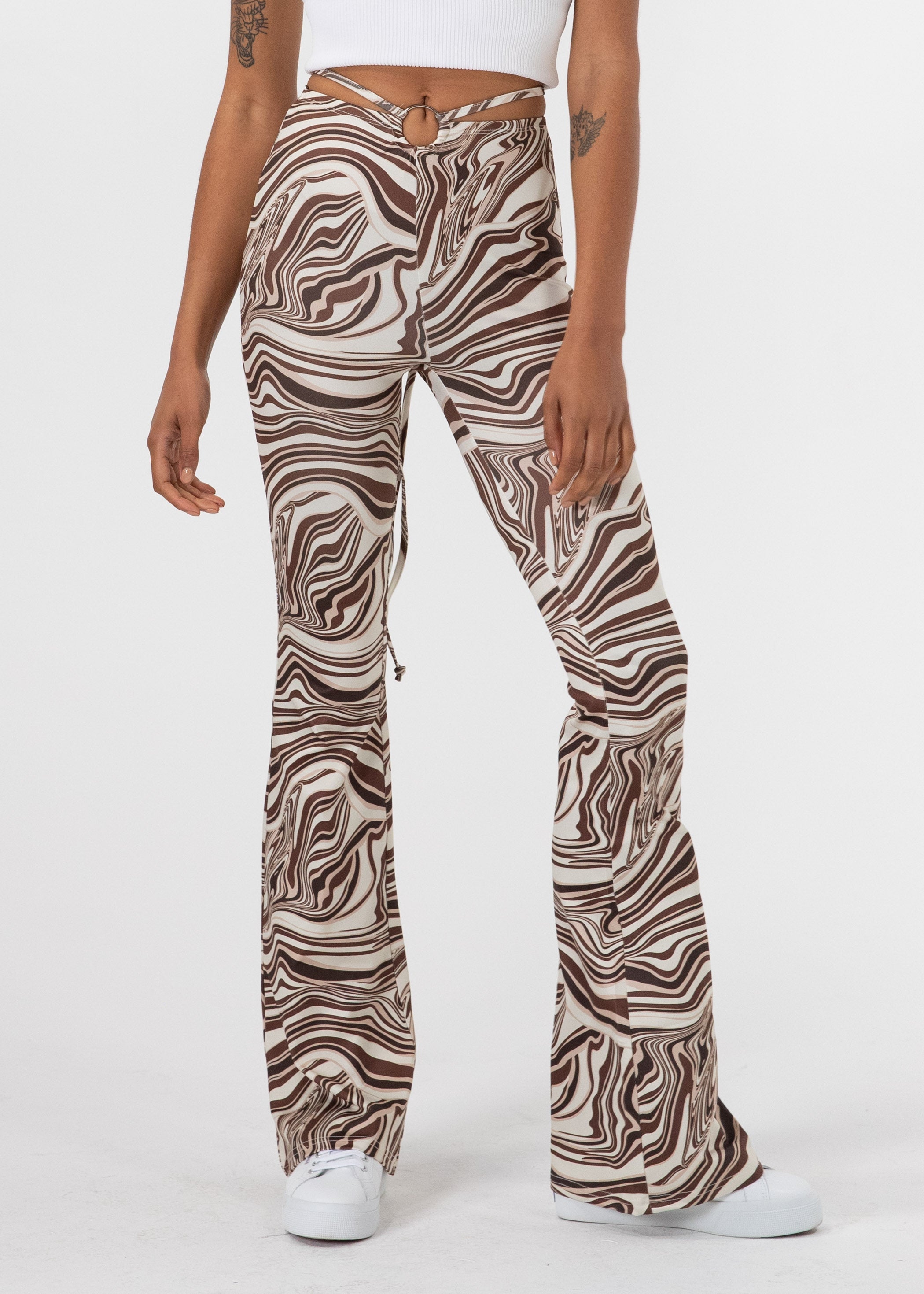 Romare Flare Pants - Choc Swirl