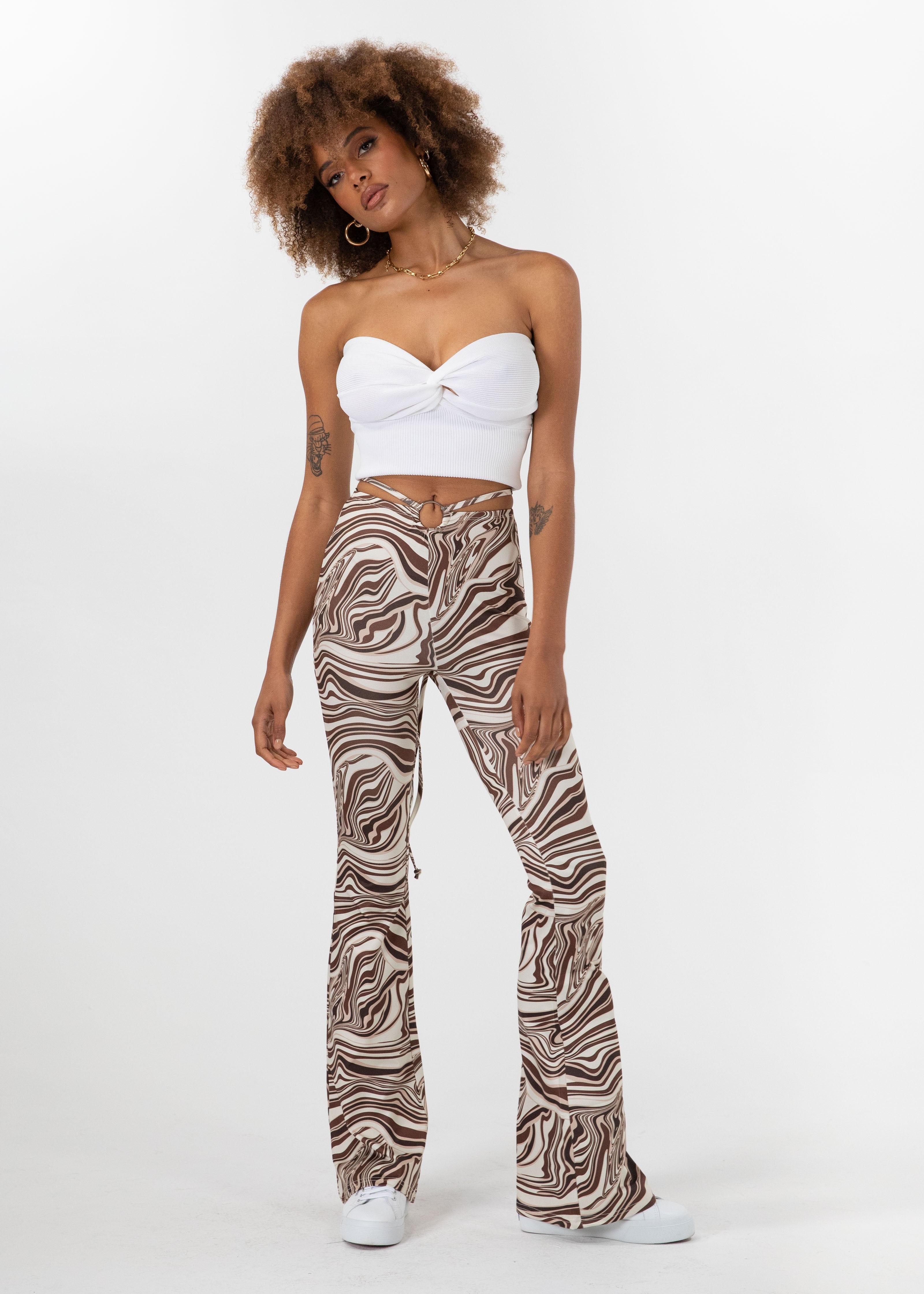 Romare Flare Pants - Choc Swirl