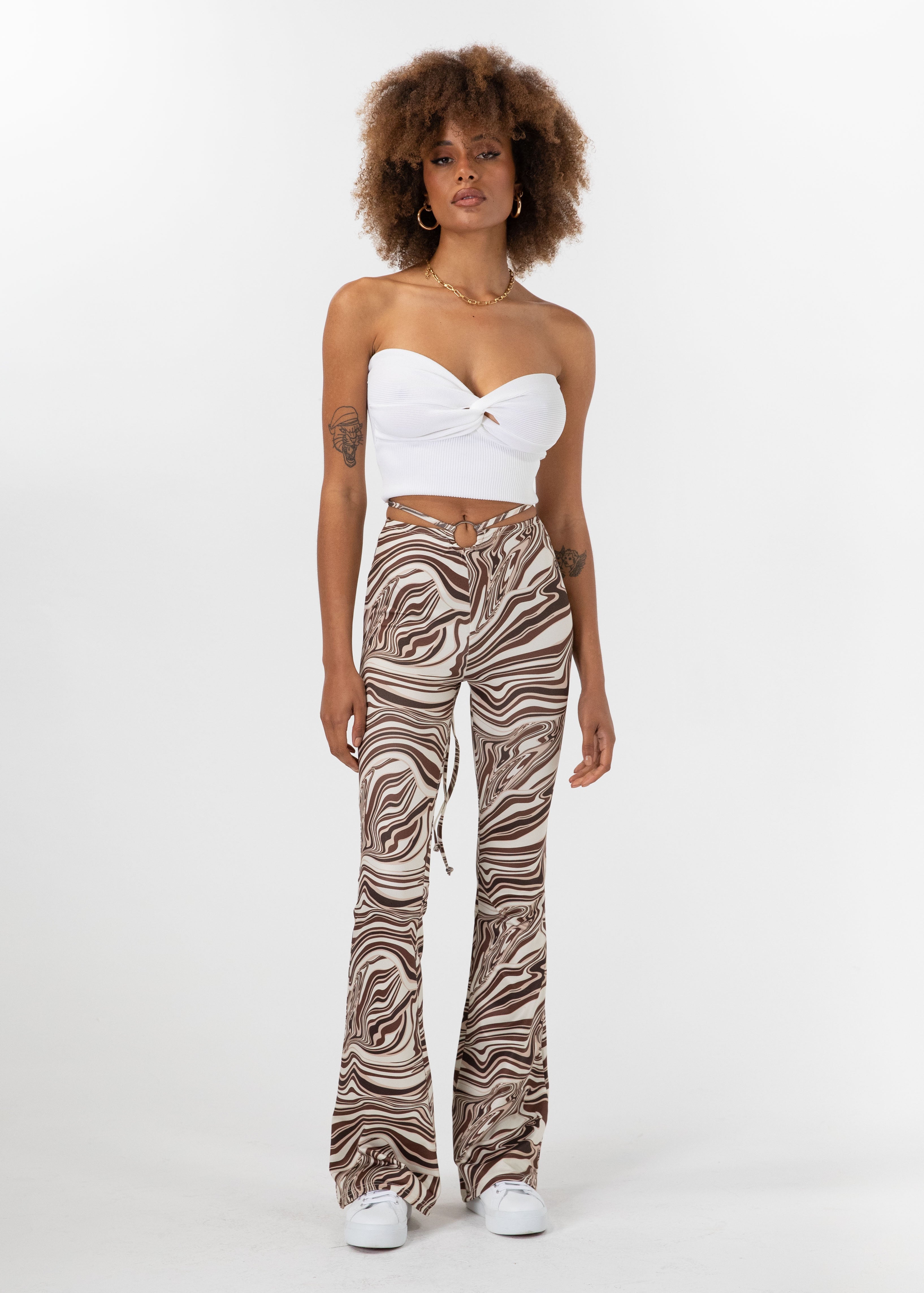 Romare Flare Pants - Choc Swirl