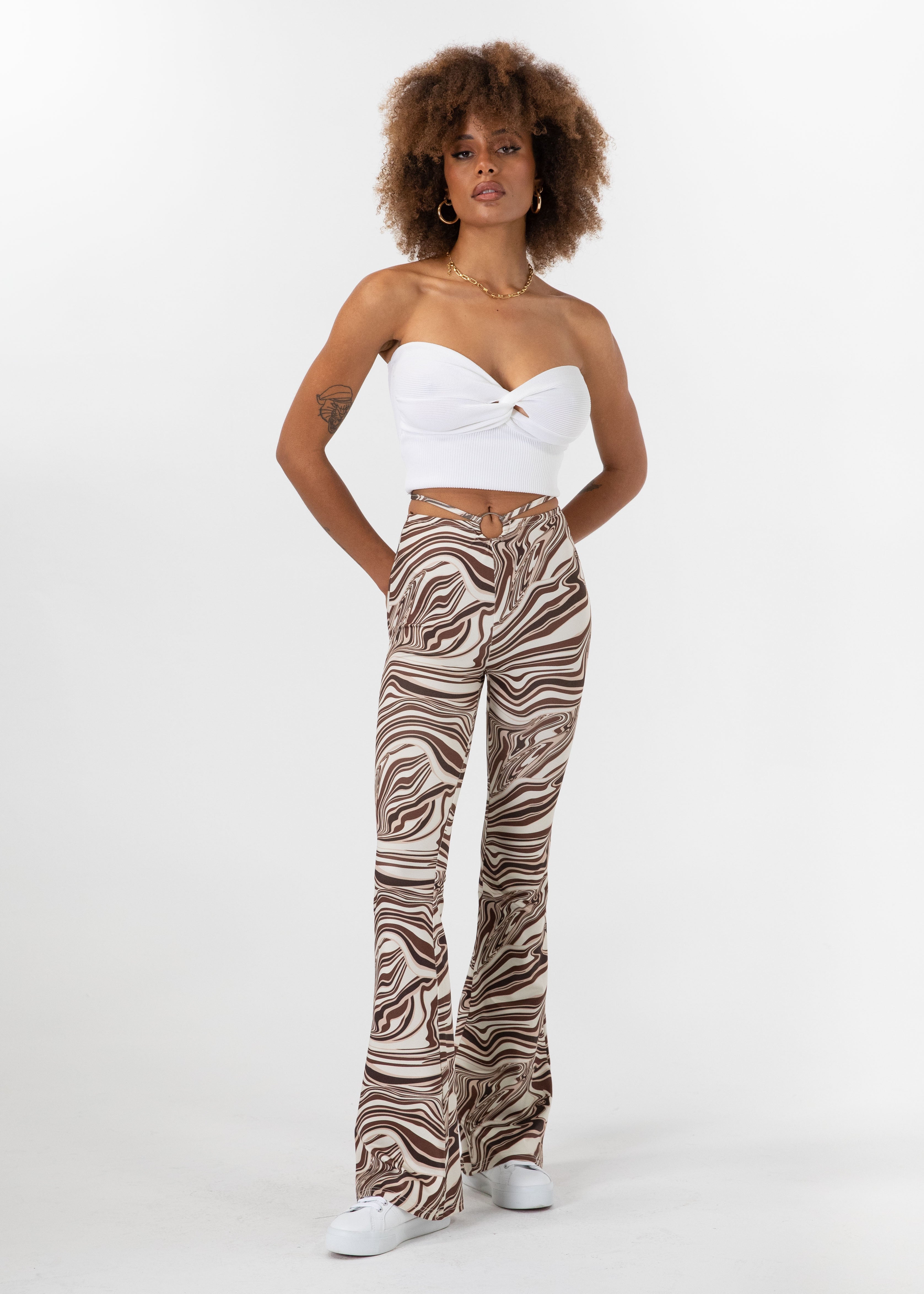 Romare Flare Pants - Choc Swirl