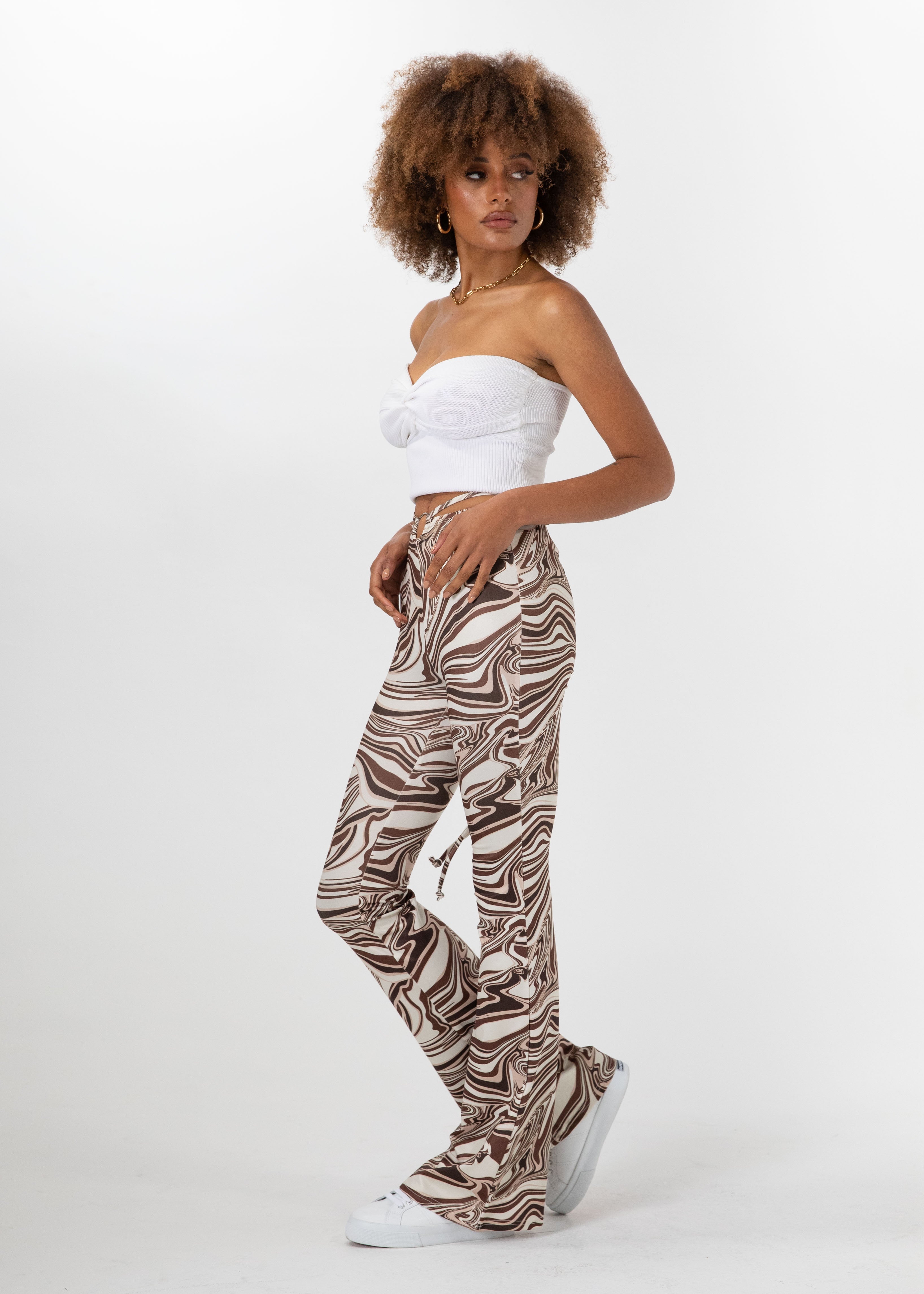 Romare Flare Pants - Choc Swirl