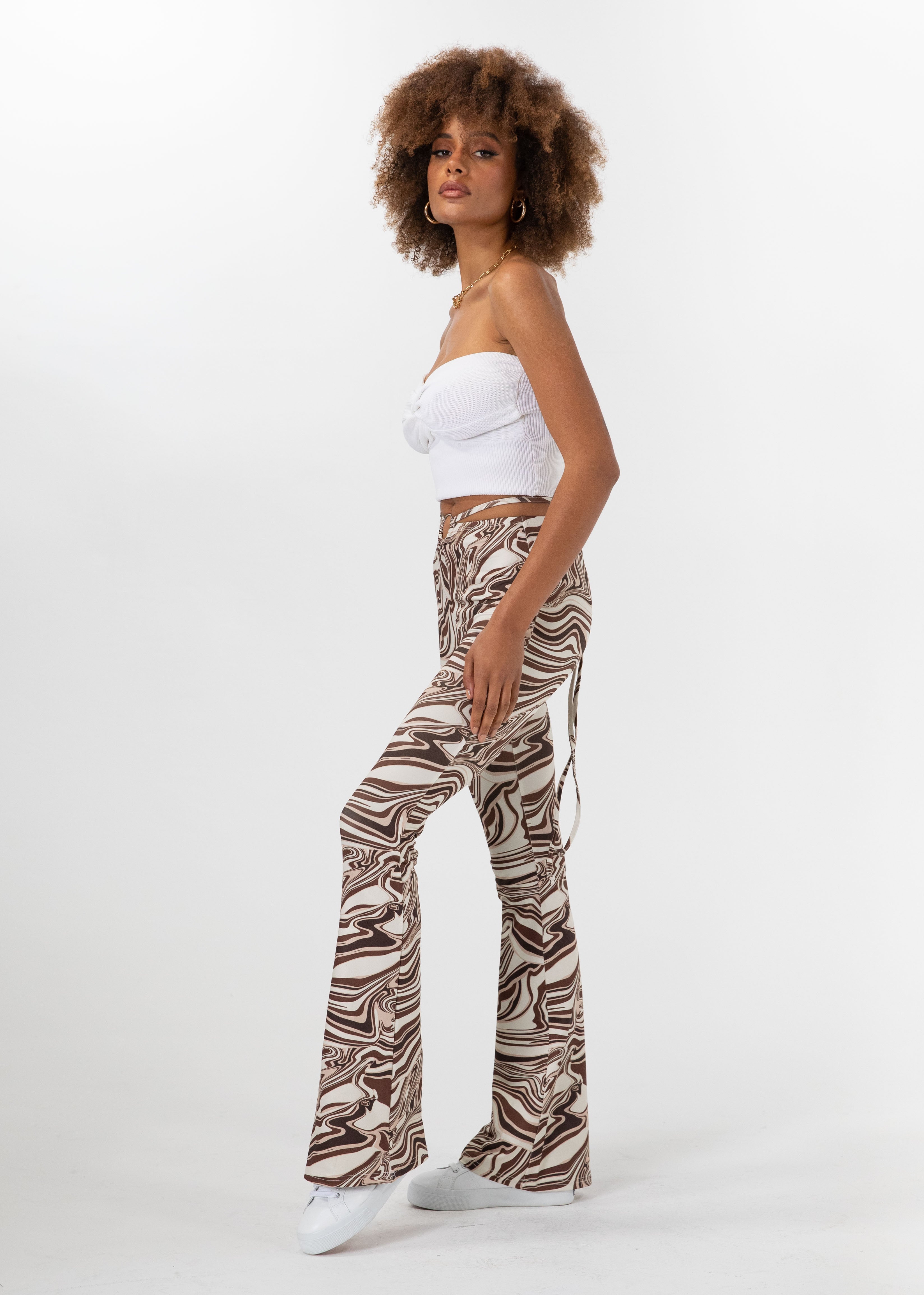 Romare Flare Pants - Choc Swirl