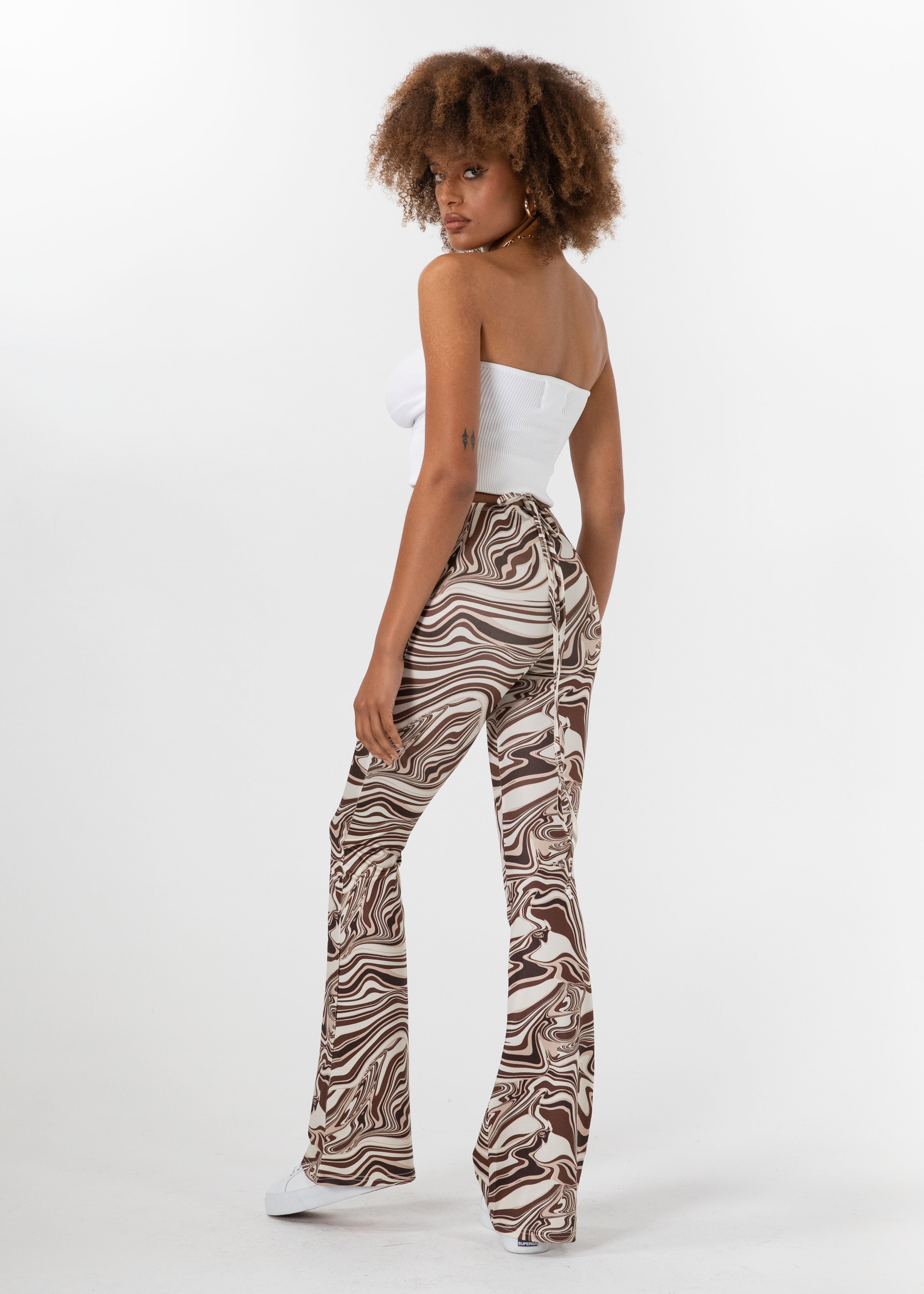 Romare Flare Pants - Choc Swirl