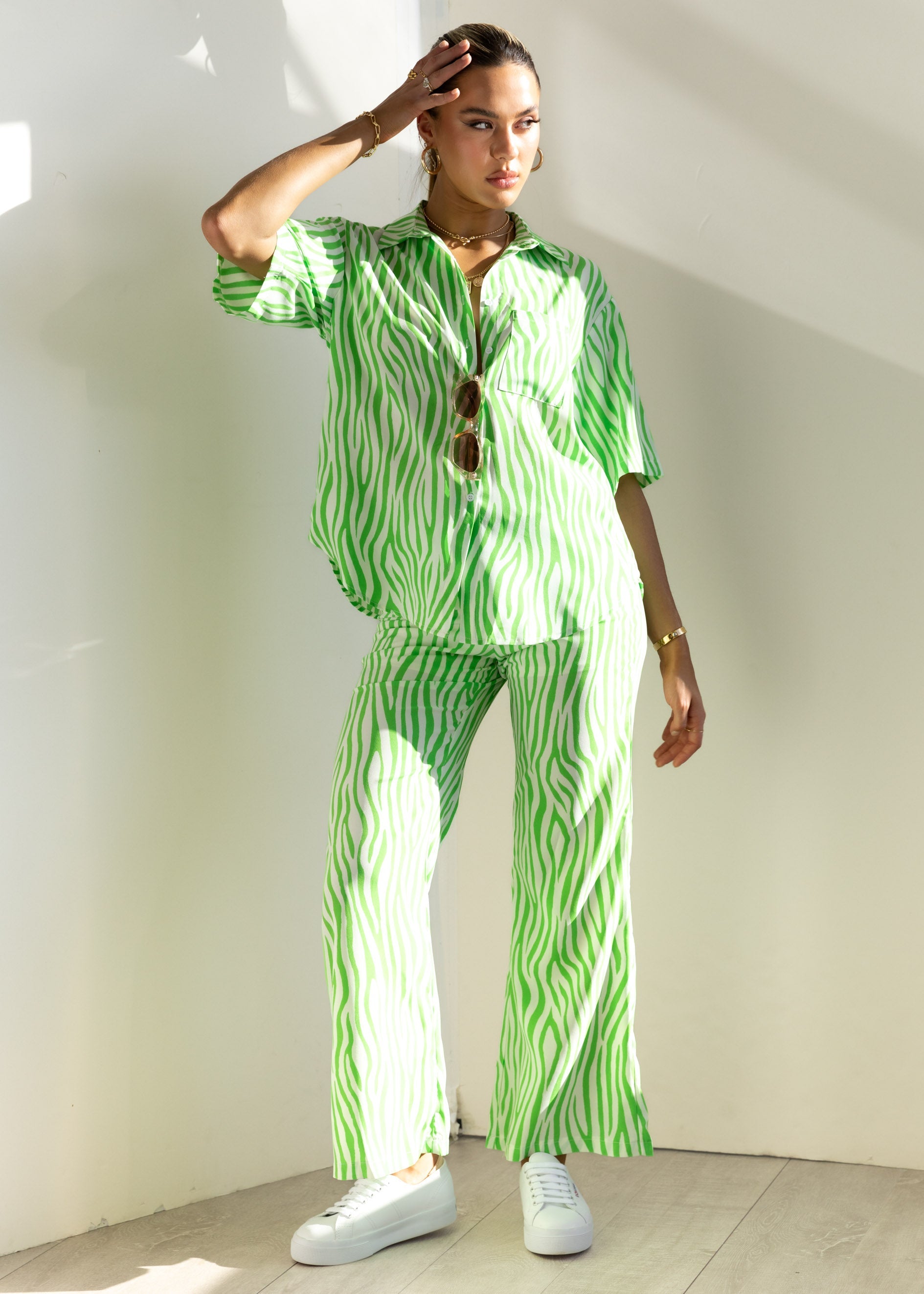 Kyaah Pants - Green Zebra