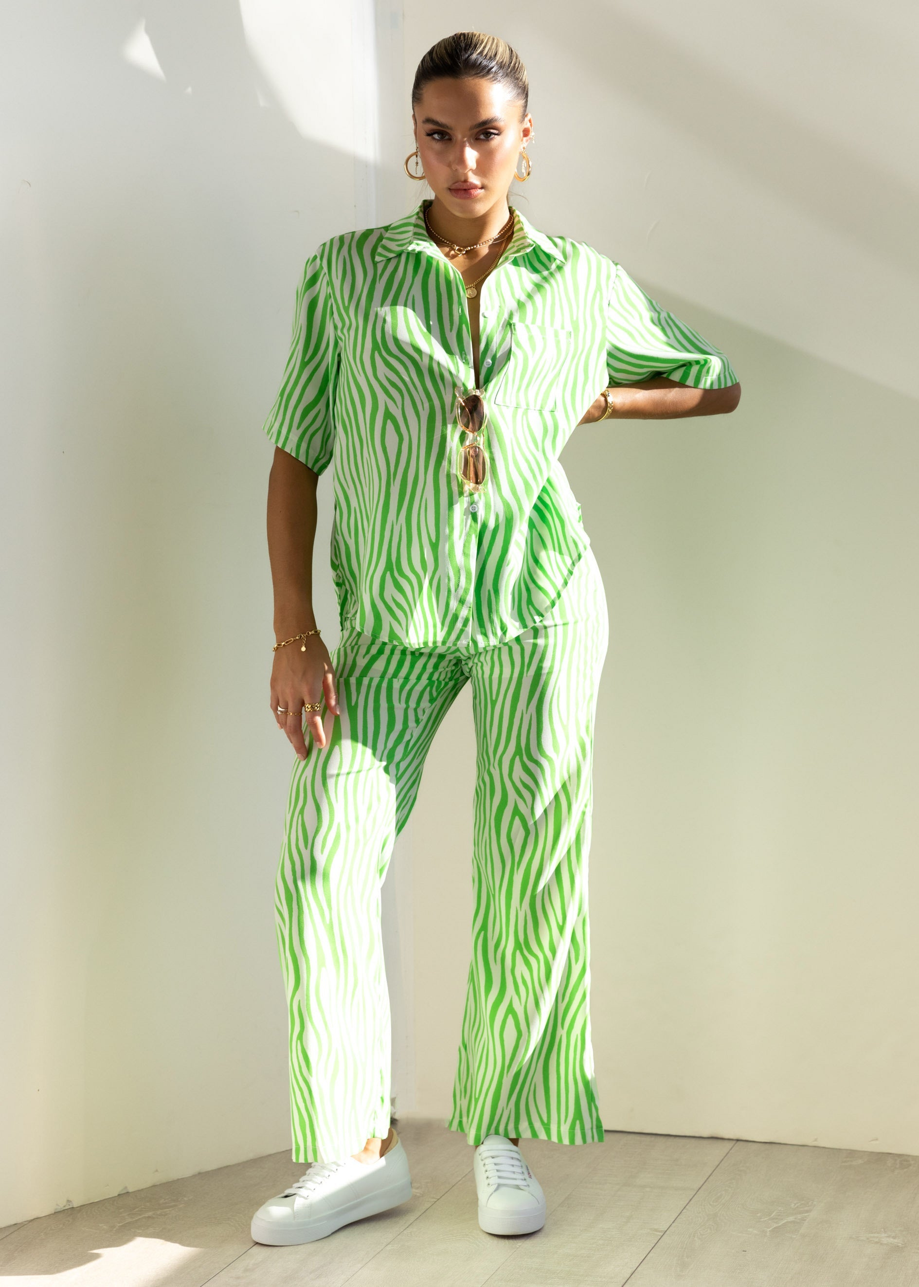 Kyaah Pants - Green Zebra