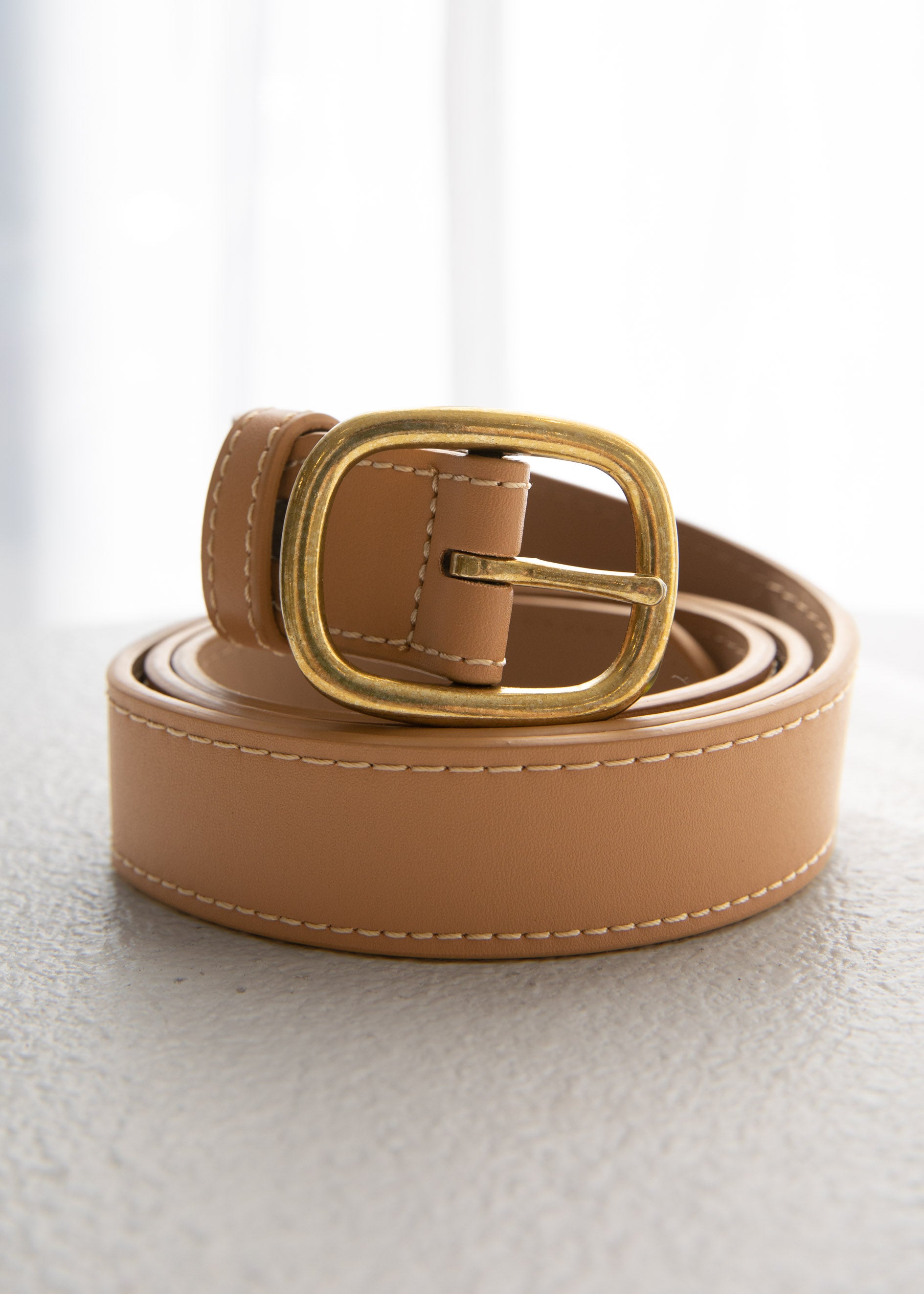 Kodey Leather Look Belt - Beige